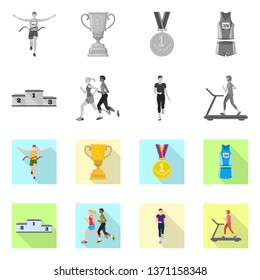 Vector design of sport  and winner logo. Set of sport  and fitness  stock vector illustration.