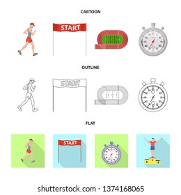 Vector design of sport  and winner logo. Set of sport  and fitness  stock symbol for web.