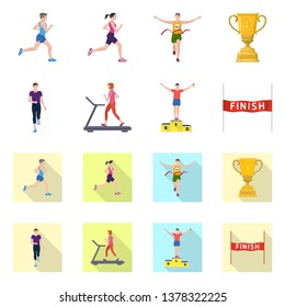 Vector design of sport  and winner logo. Set of sport  and fitness  stock vector illustration.