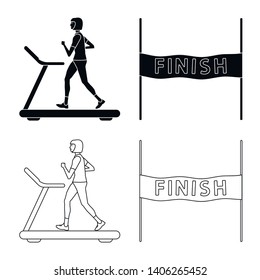 Vector design of sport  and winner logo. Set of sport  and fitness  stock symbol for web.