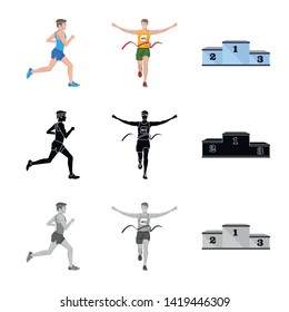 Vector design of sport  and winner logo. Collection of sport  and fitness  stock vector illustration.