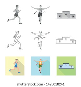 Vector design of sport  and winner logo. Set of sport  and fitness  stock vector illustration.