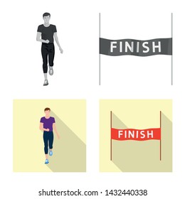 Vector design of sport and winner logo. Collection of sport and fitness stock symbol for web.