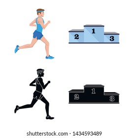 Vector design of sport and winner logo. Collection of sport and fitness stock symbol for web.