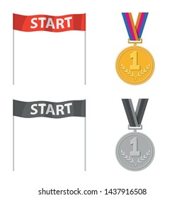 Vector design of sport and winner logo. Set of sport and fitness stock symbol for web.