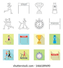 Vector design of sport and winner logo. Set of sport and fitness stock vector illustration.