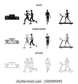 Vector design of sport  and winner sign. Collection of sport  and fitness  vector icon for stock.