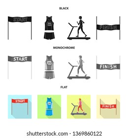 Vector design of sport  and winner sign. Collection of sport  and fitness  stock vector illustration.