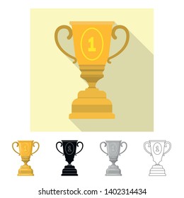 Vector design of sport  and winner sign. Set of sport  and fitness  stock symbol for web.