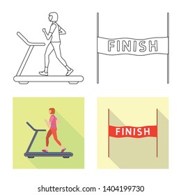 Vector design of sport  and winner sign. Collection of sport  and fitness  vector icon for stock.