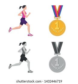 Vector design of sport and winner sign. Collection of sport and fitness vector icon for stock.