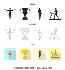 Vector design of sport  and winner symbol. Set of sport  and fitness  stock vector illustration.