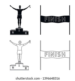 Vector design  sport  and winner symbol. Set  sport  and fitness  stock vector illustration.