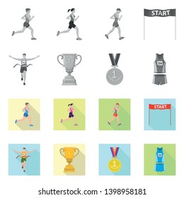 Vector design of sport  and winner symbol. Set of sport  and fitness  stock vector illustration.