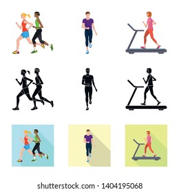 Vector design of sport  and winner symbol. Collection of sport  and fitness  vector icon for stock.