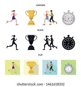 Vector design of sport and winner symbol. Set of sport and fitness vector icon for stock.
