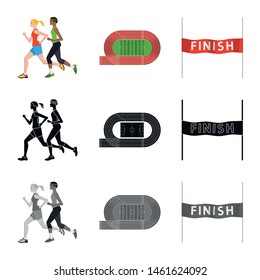 Vector design of sport and winner symbol. Collection of sport and fitness vector icon for stock.