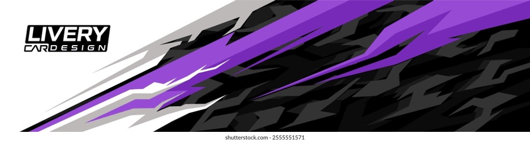 Vector design of sports car wraps and t-shirts for rally racing cars, vehicles, uniforms and sports livery. Abstract lines racing graphics