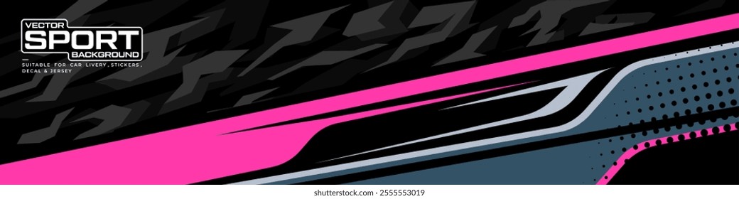 Vector design of sports car wraps with exclusive color for t-shirts, rally racing cars, vehicles, uniforms and sports livery. Abstract lines racing graphics.