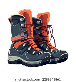 Vector design sports shoe for winter hiking adventure isolated