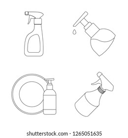 Vector design of sprayer and liquid symbol. Set of sprayer and pesticide stock vector illustration.