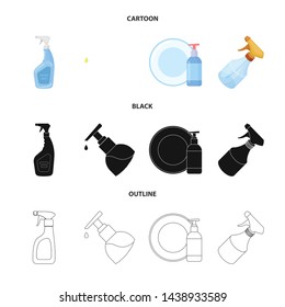 Vector design of sprayer and liquid symbol. Collection of sprayer and pesticide stock symbol for web.