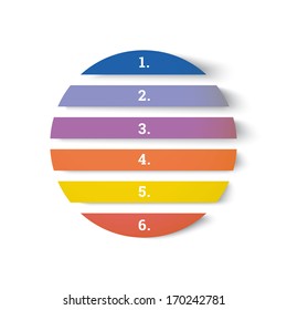 Vector design. Spring color scale  concept edition of a circle shaped banner or textbox. Abstract minimal geometric 3d eps10 origami illustration: web, brochure, print, infographics or other medium. 