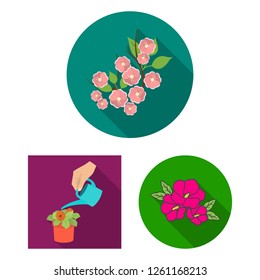 Vector design of spring and wreath symbol. Collection of spring and blossom vector icon for stock.