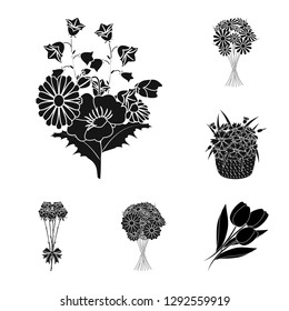 Vector design of spring and wreath symbol. Set of spring and blossom vector icon for stock.