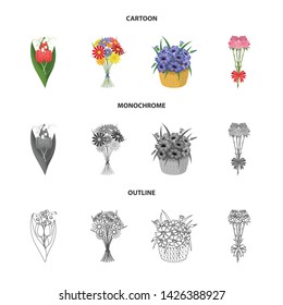 Vector design of spring and wreath symbol. Collection of spring and blossom vector icon for stock.