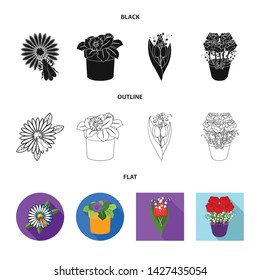 Vector design of spring and wreath symbol. Set of spring and blossom stock symbol for web.