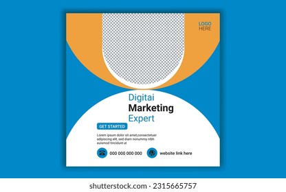Vector Design Square Banner Digital Marketing Agency Template Social Media Post Banner Design