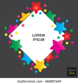 Vector design square elements for template. Frame of square for website or business template. Colorful square background.