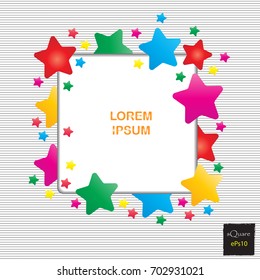 Vector design square elements for template. Frame of square for website or business template. Colorful square background.