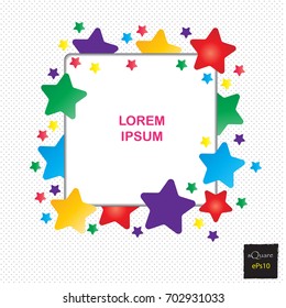 Vector design square elements for template. Frame of square for website or business template. Colorful square background.