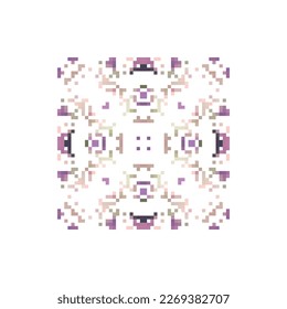 Vector design square ornament - traditional folk art design. Balkan Zmijanje heritage ornament, old hand-made background 
