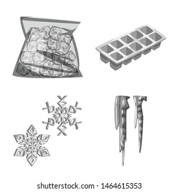 Vector design of square and purity sign. Set of square and frozen stock vector illustration.