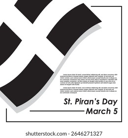 Vector Design St. Piran’s Day – March 5.