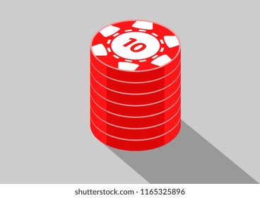 vector design of stack casino chips coin