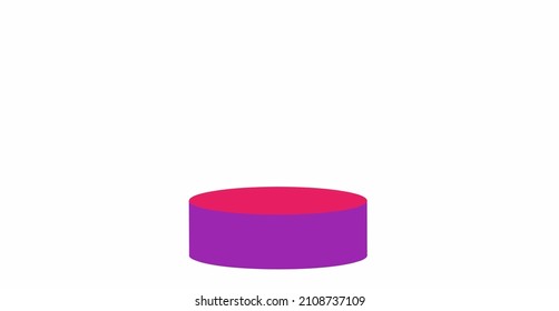 Vector design of stage or podium coloured purple and red isolated on white background. 