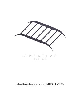 Vector design of stairs with isometric style