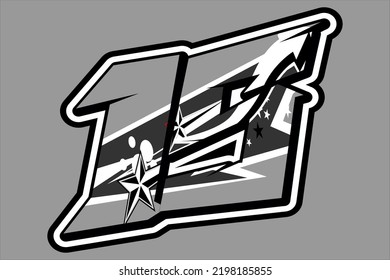 diseño vectorial del número inicial de carreras 15 con colores y formas únicos