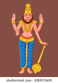 Vector design of statue of Indian Lord Narasimha sculpture one of avatar from the Dashavatara of Vishnu engraved on stone
