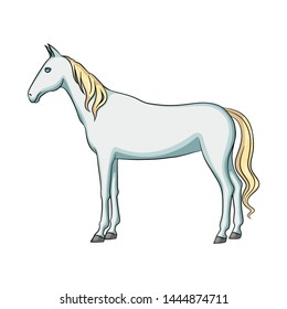 Vector design of steed and white logo. Collection of steed and hoofed vector icon for stock.