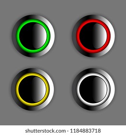 vector design of steel buttons