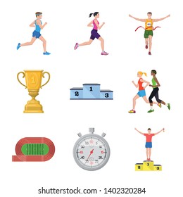 Vector design of step and sprint sign. Set of step and sprinter  stock vector illustration.