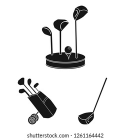 Vector design of stick and field sign. Collection of stick and club stock symbol for web.