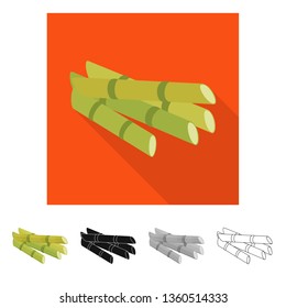 Vector design of stick and juice logo. Set of stick and green vector icon for stock.