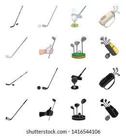 Vector design of  and stick sign. Set of  and golf  vector icon for stock.