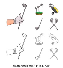 Vector design of and stick symbol. Set of and golf stock symbol for web.
